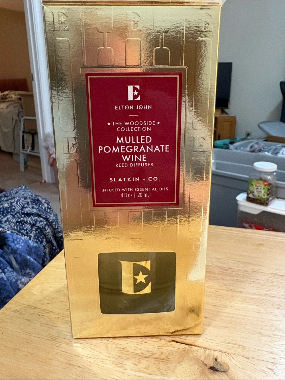 Elton John Mulled Pomegranate Wine Reed Diffuser - Gold & Red Packaging BN 4 ozs